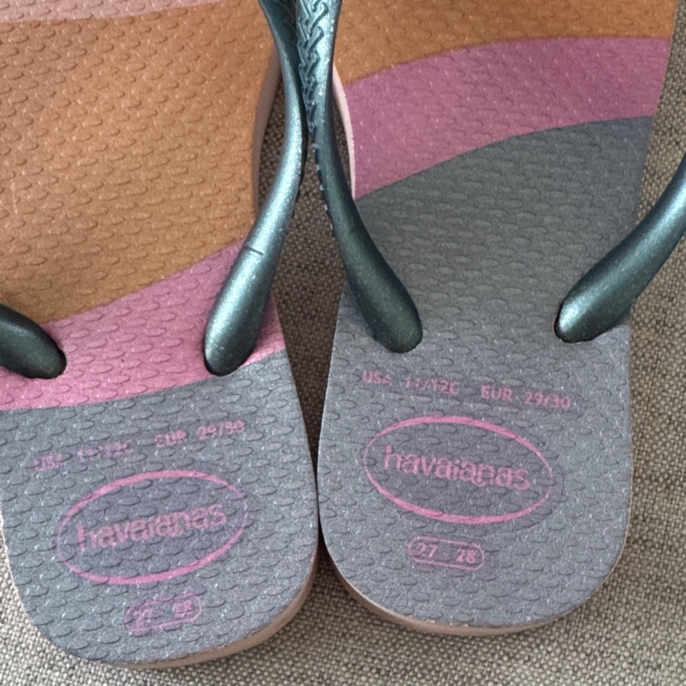 Havaianas Pink and Gray Flip Flops - Picture 2 of 4